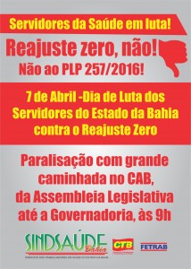 Cartaz- Reajuste zero não